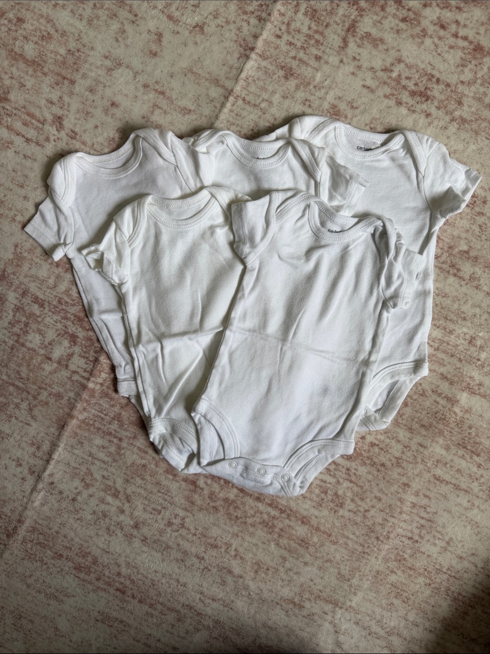 5 Pack Carter's White Baby Onesie - 3M